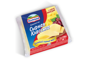 Сыр плавл. ломт. Маасдам 150гр Hochland Ш/Б (9/1)
