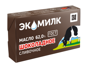 Масло сливочное Шоколадное 62% 180г Экомилк 1/13