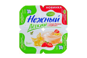 Йогурт "Нежный" Лёгкий с соком банана БЗМЖ 0,1% 95г (24/4)