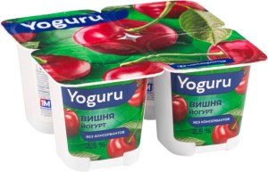 Йогурт YOGURU Вишня 2,5% стакан 125гр