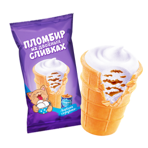 Стакан ваф. Пломбир На двойных сливках сгущенка 82гр (24шт/кор)