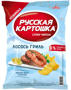 Чипсы Русская картошка (Лосось гриль 110г 10ш) (НДС 10%)