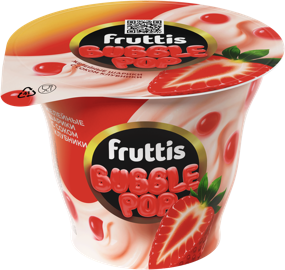 Йогурт FRUTTIS Клубника с желей. шар. с соком клубники 4,4% 180гр 1/12