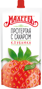 Клубника протертая с сахаром д/п 300гр 1/16