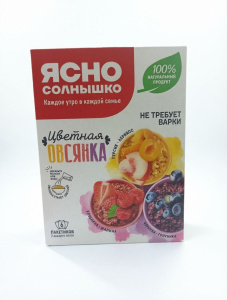 Каша овсяная Цветная овсянка (клуб/мал/персик/абр/черн/голуб) 240гр*6шт
