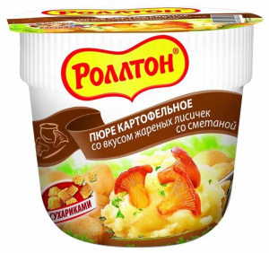 Пюре Роллтон 40г.жаренные лисички со сметаной