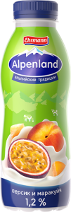 Альпенланд питьевой Персик-Маракуйя 1,2% 420г(6/1)