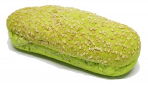 Булочка для хот-дога Зелёная с кунжутом 60гр (36шт)