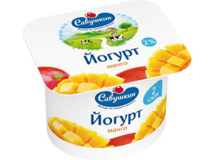 Йогурт двухсл. Манго 2,0% п/ст 120г Савушкин(12/1)
