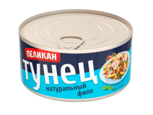 Тунец филе натуральный 185 гр Пеликан (24 банки) ключ
