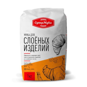 Мука пшеничная хлебопек. в/с для слоеных изделий 1кг (1/10)