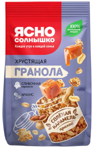 Гранола хруст. Солёная карамель Ясно солнышко 250гр 1/6