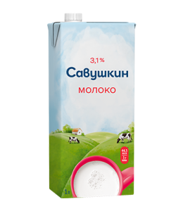 Молоко 3,1% 1л Савушкин