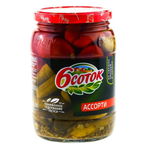 Ассорти Шесть соток Черри+Корнишоны 720мл 1/6