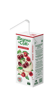 Яблочно-вишневый сокосодержащий напиток 0,2л (Slim Leaf) ВкусноСок