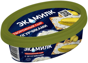Сыр творож. с огурчиками Экомилк 60% 120гр 1/6
