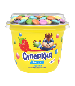 Йогурт клубника/конфеты 2,0% п/ст 103г  обогащ.кальцием и витамином Савушкин(6/1)