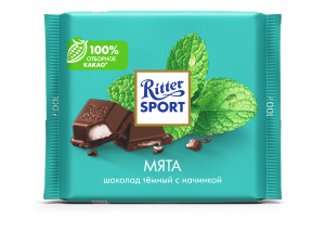 Шоколад горький с мятой 100гр Риттер Спорт
