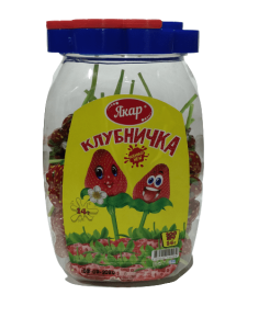 Леденцы карамельные на палочке "Клубничка" 14г*100шт