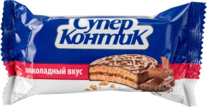 Печенье-сэндвич "Супер-контик" шоколадный вкус 100г*30шт