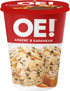 Ведро ОЕ Арахис-карамель 360гр пломбир карам. с сол. карам., арахис и шок. крошка (1/6)