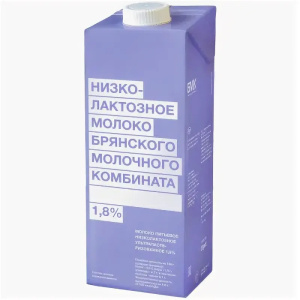 "БМК" Молоко Безлактозное ультрапаст. 1,8%  0,975 л ТВА edge