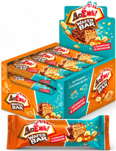 ДаЁжъ WAFER BAR Конфеты с карамелью, арахисом и солеными кранчами 40гр Шоубокс (1/15)