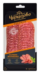 Колбаса сыро-копчёная Салями Фламенко 100гр нарезка 1/12