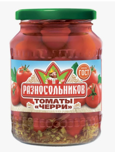 Томаты Черри маринов. ТМ Разносольников 680гр ГОСТ 1/8