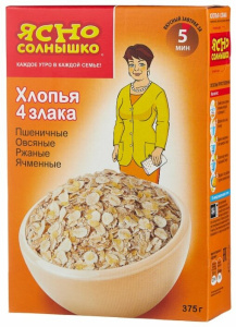 Хлопья 4 злака (пшен/овс/ржан/ячмен ) 375г