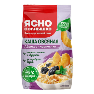 Каша овсяная с абрикосом и черносливом 300гр Ясно солнышко