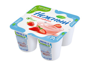 Йогурт "Нежный" с соком клубники 1,2%100г(24/4)