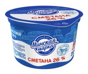 Сметана Минская марка 25% стакан 180гр