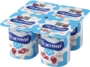 Йогурт "Нежный" с соком вишни 1,2%100г(24/4)