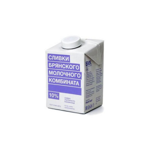 "БМК" Сливки ультрапастеризованные 10%  500 гр. ТВА EDGE