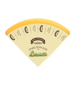 Сыр полутвердый "Брест-Литовск Гранд маасдам" 45 % (1,8кг≈) 1/4 круга, весовой
