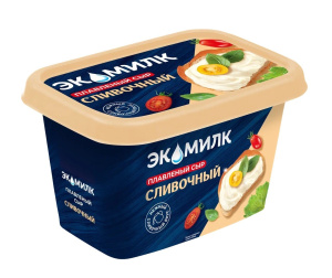 Сыр плавленый Сливочный Экомилк 55% 350гр 1/6