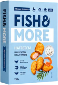 Наггетсы из креветки в панир. с/м Fish&More 250гр 1/10
