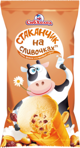 Стакан ваф. На сливочках Изюм-арахис-кленовый сироп, слив. 85гр (1/24)