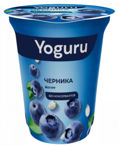 Йогурт YOGURU Черника 1,5% стакан 310гр