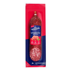 Колбаса сыро-копчёная Бородинская Экстра срез 200гр 1/6