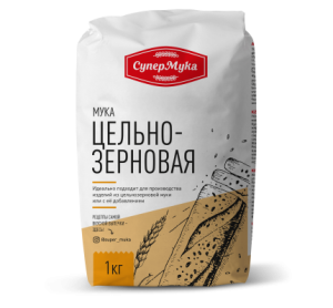Мука пшеничная цельнозерновая 1кг (1/10)