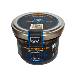 Угорь Калининградский кусочки в желе 80гр (масса рыбы 50гр)