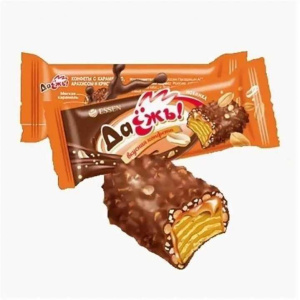 ДаЁжъ WAFER BAR Конфеты с карамелью, арахисом и солеными кранчами 40гр Шоубокс (1/15)