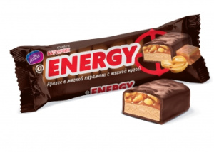 Конфеты "Батончик@Energy" Арахис в мягкой карамели с мягкой нугой 40г (бокс)