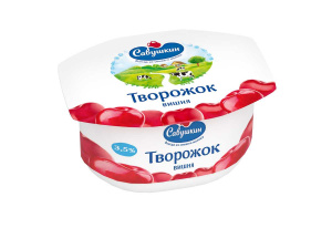 Паста творожная десертная вишня 3,5% пс/с 120г Савушкин(8/1)