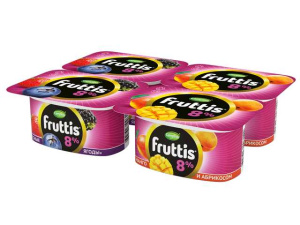 Йогурт FRUTTIS Супер Экстра.абр-манго./лесн.ягода 8% 4*115г(16/4)