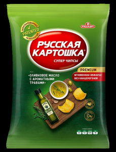 Чипсы Русская картошка (Оливковое масло с ароматными травами 140г 9ш)