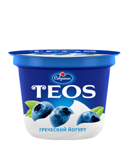 Йогурт Греческий черника 2,0% п/ст 250г Савушкин