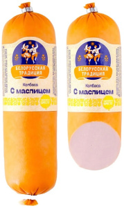 Колбаса варёная с маслицем 380гр Белорусские традиции 1/6